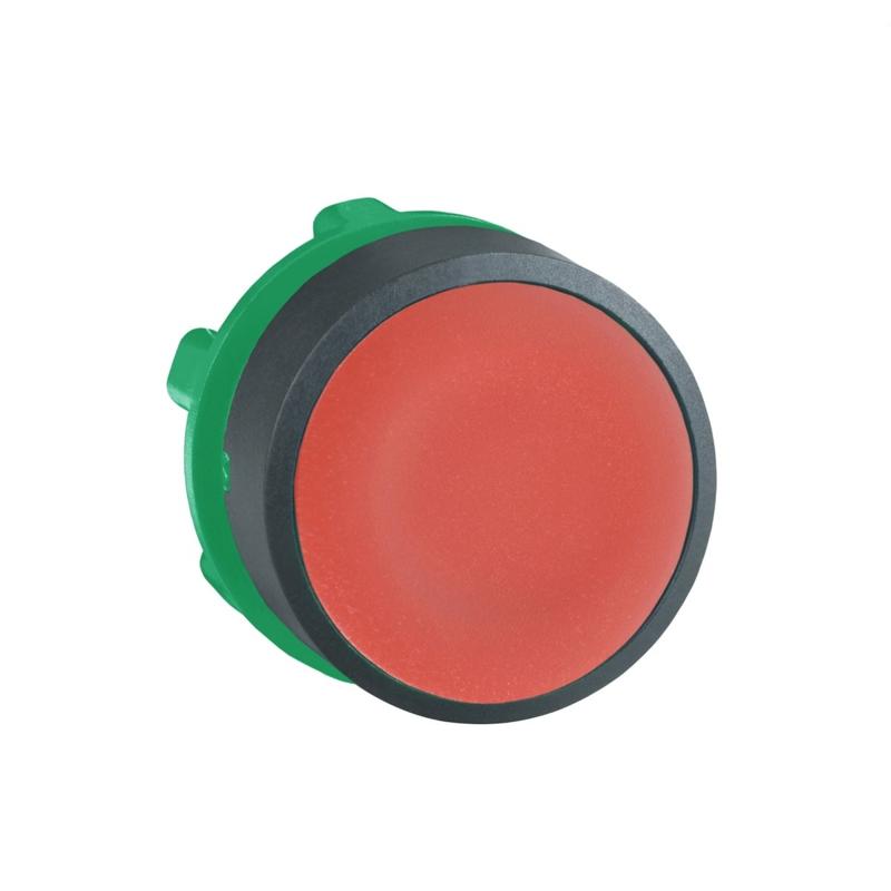 Schneider Electric Push button head, plastic, flush, red, Ø22, spring return, unmarked, manufacturer catalog image