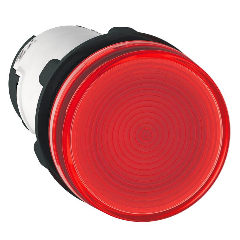 Schneider Electric Monolithic pilot light, plastic, red, Ø22, plain lens for BA9s bulb, <= 250 V, manufacturer catalog image