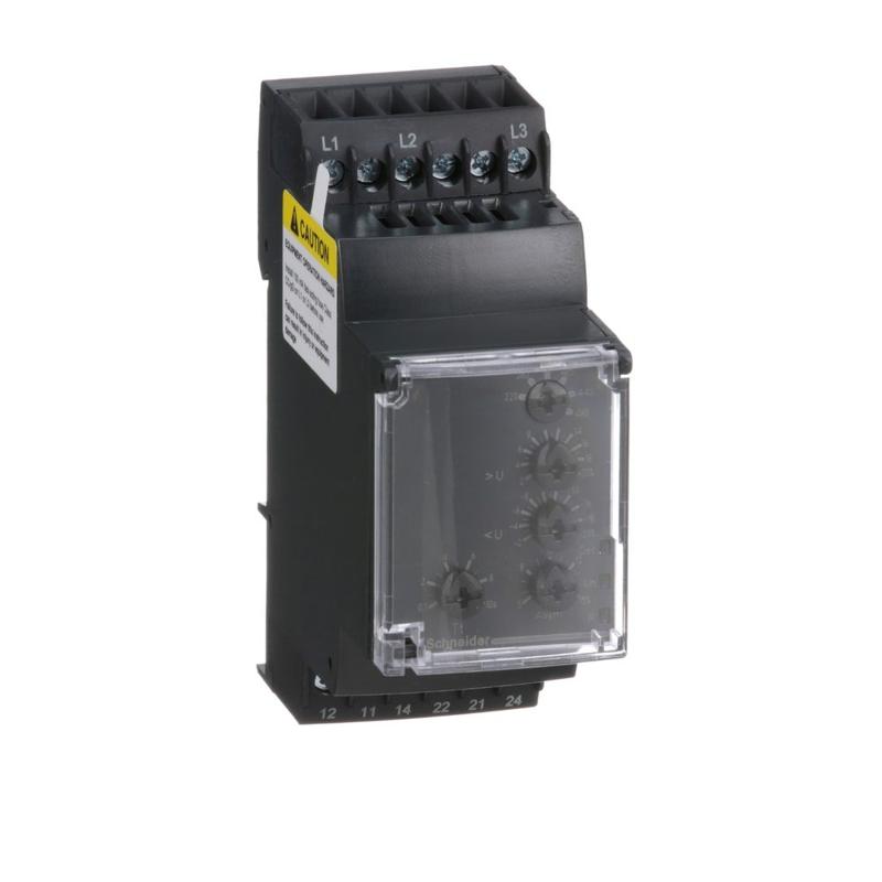 Schneider Electric Harmony, Modular multifunction 3-phase supply control relay, 5 A, 2 CO, 220...480 V AC, manufacturer catalog image