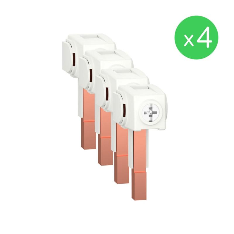Schneider Electric Set of 4 connectors 100A monoconnect for 3P+N comb busbar, manufacturer catalog image