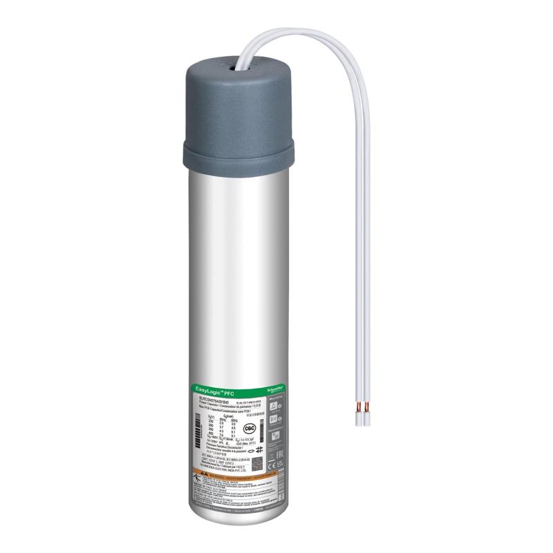 Schneider Electric standard duty, 1 phase PowerLogic PFC Capacitor, 1.5kvar/1.8 kvar - 400 V - 50/60Hz, manufacturer catalog image