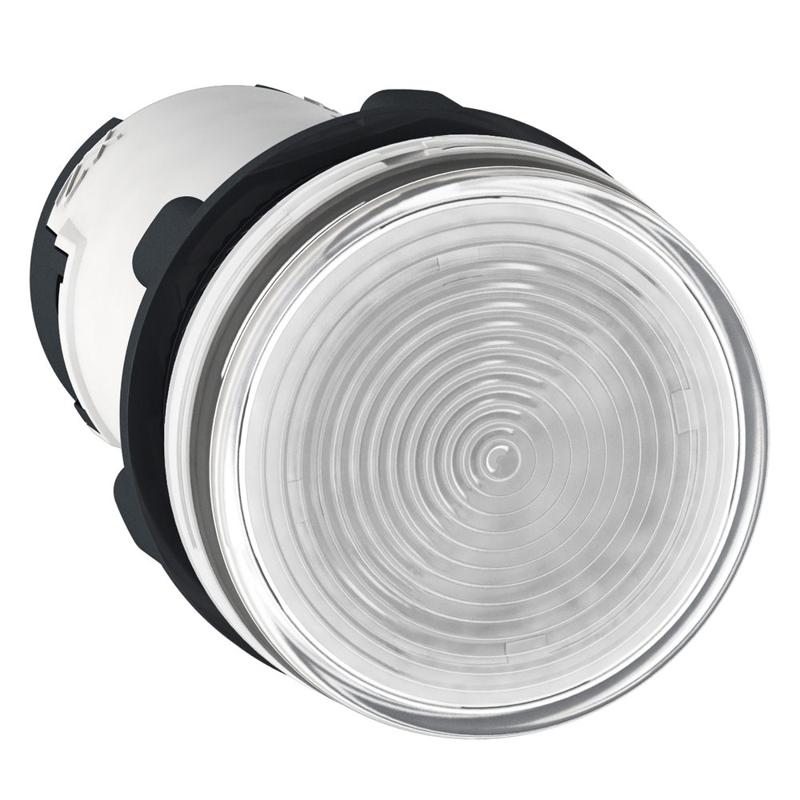 Schneider Electric Monolithic pilot light, plastic, clear, Ø22, plain lens for BA9s bulb, <= 250 V, manufacturer catalog image
