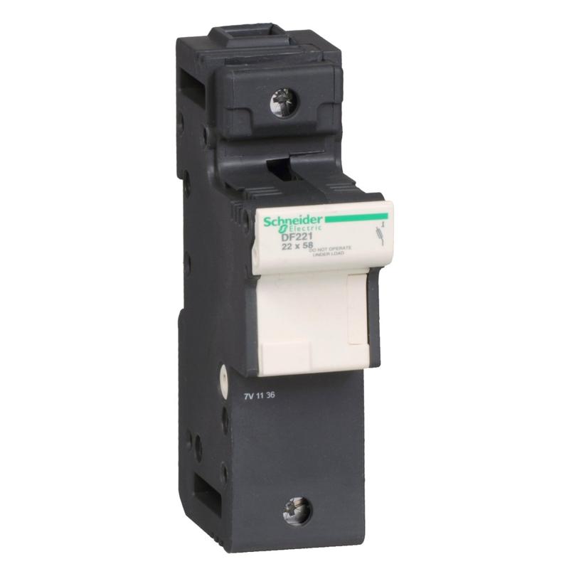 Schneider Electric Fuse carrier, TeSys DF, 1P, 125A, 690VAC, fuse size 22x58mm, manufacturer catalog image