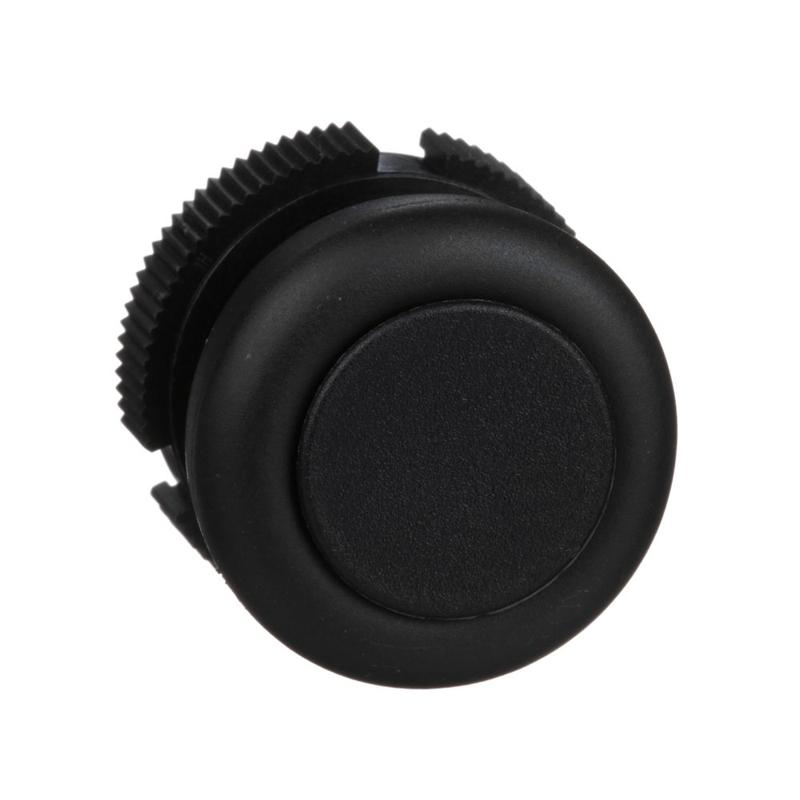 Schneider Electric Harmony XAC, Push button head, plastic, black, booted, spring return, manufacturer catalog image