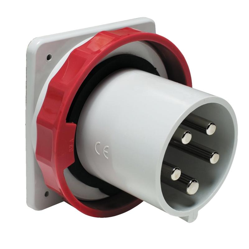 Schneider Electric PratiKa plug - straight - 125A - 3P + E - 380...415 V AC - IP67 - panel, manufacturer catalog image