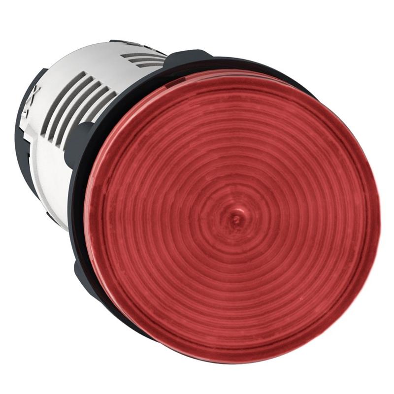 Schneider Electric Monolithic pilot light, plastic, red, Ø22, integral LED, 24 V AC/DC, manufacturer catalog image