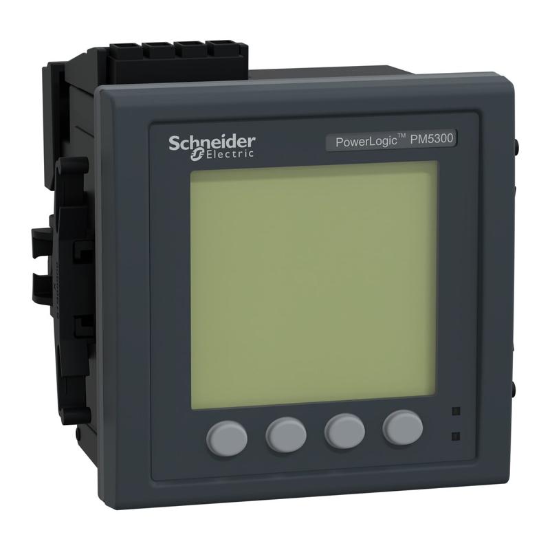 Schneider Electric power meter PowerLogic PM5320, ethernet, up to 31st Harmonic, 256KB 2DI/2DO 35 alarms, manufacturer catalog image