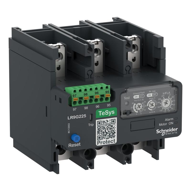Schneider Electric Electronic thermal overload relay,TeSys Giga,57-225 A,class 5E-30E,push-in control connection, manufacturer catalog image