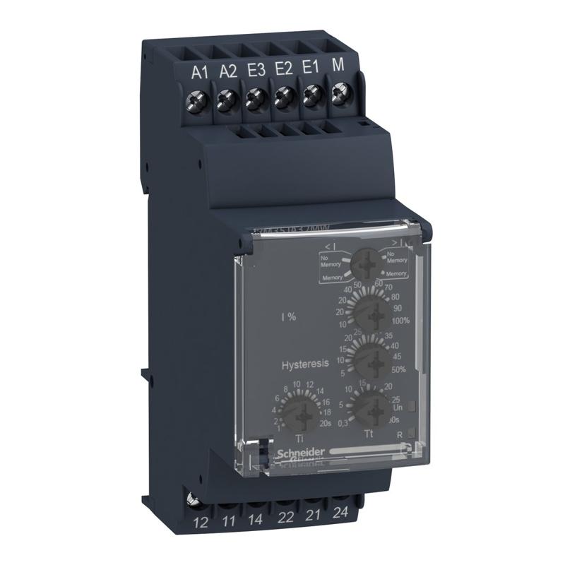 Schneider Electric Modular 1-phase current control relay, 5 A, 2 CO, 0.15…15 A,, 24…240 V AC/DC, manufacturer catalog image
