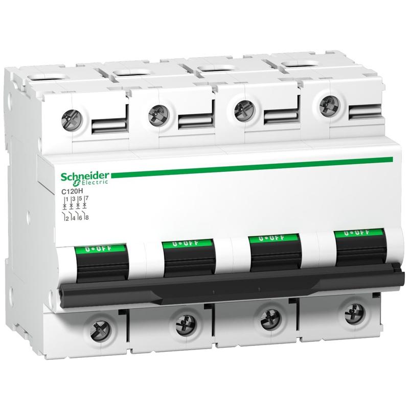 Schneider Electric C120H - circuit breaker - 4P - 80A - C curve, manufacturer catalog image