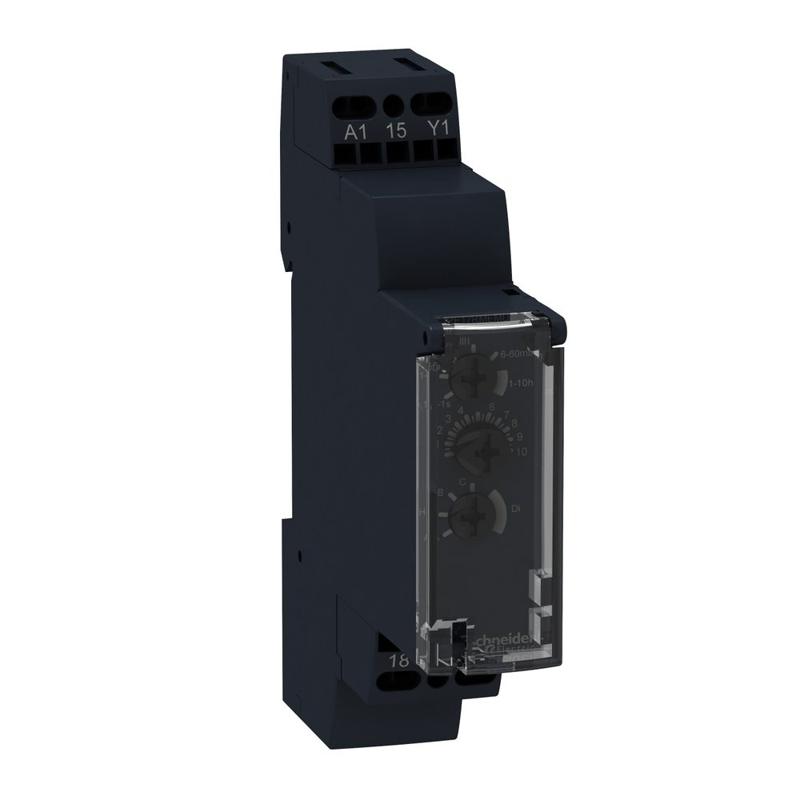 Schneider Electric time delay relay 8 functions - 1 s..100 h - 24..240 V AC/DC - 1 OC, manufacturer catalog image