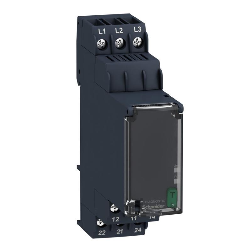Schneider Electric three-Phase control relay 183…528Vac, 2 C/O, manufacturer catalog image