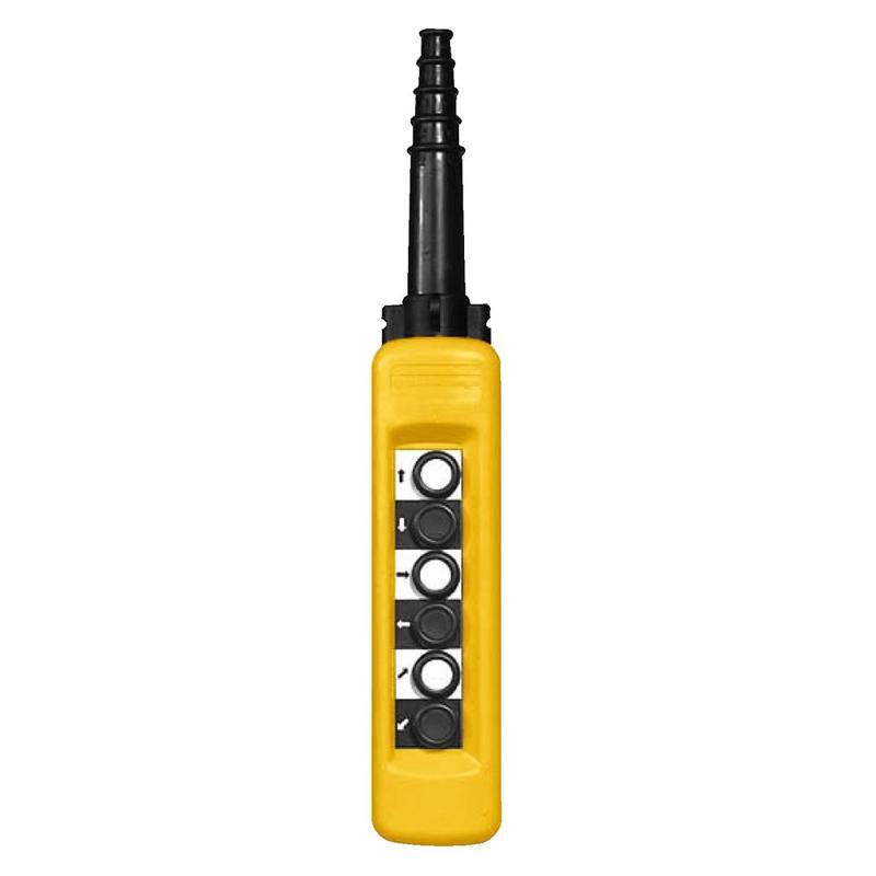 Schneider Electric Harmony XAC, Pendant control station, Harmony XAC, plastic, yellow 6 push buttons with 1 NO, manufacturer catalog image
