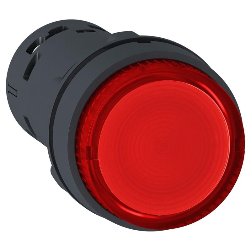 Schneider Electric ILLUM. P.B - Bulb - Spring Rtn -1NO - Red - 230v, manufacturer catalog image