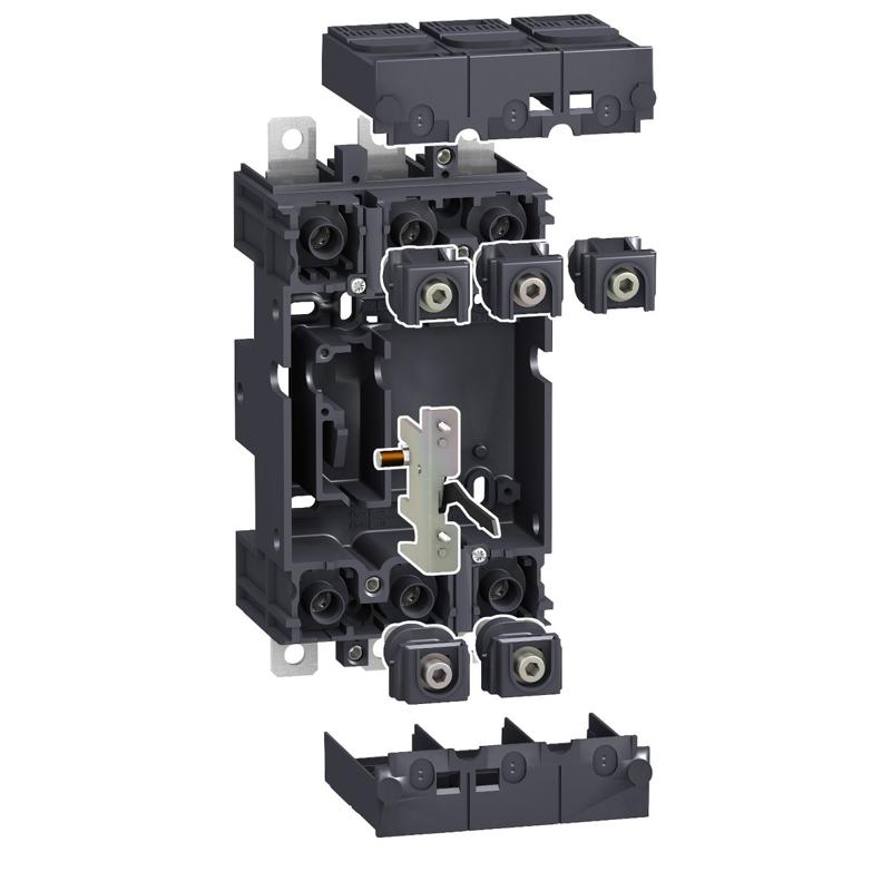 Schneider Electric plug-in kit, Compact NSX 100/160/250, 3 poles, manufacturer catalog image