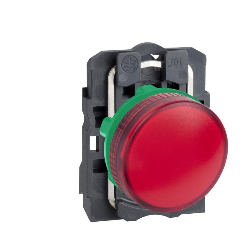 Schneider Electric Pilot light, plastic, red, Ø22, plain lens for BA9s bulb, <= 250 V, manufacturer catalog image