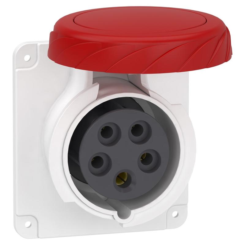 Schneider Electric PratiKa socket - screw - straight - 16A - 3P + N + E - 380...415 V AC - panel, manufacturer catalog image