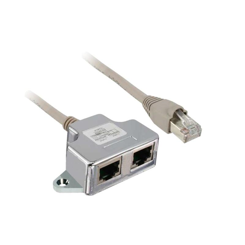 Schneider Electric Modbus “T” tap-off - 1 x RJ45 male and 2 x RJ45 female - cable 0.3 m, manufacturer catalog image