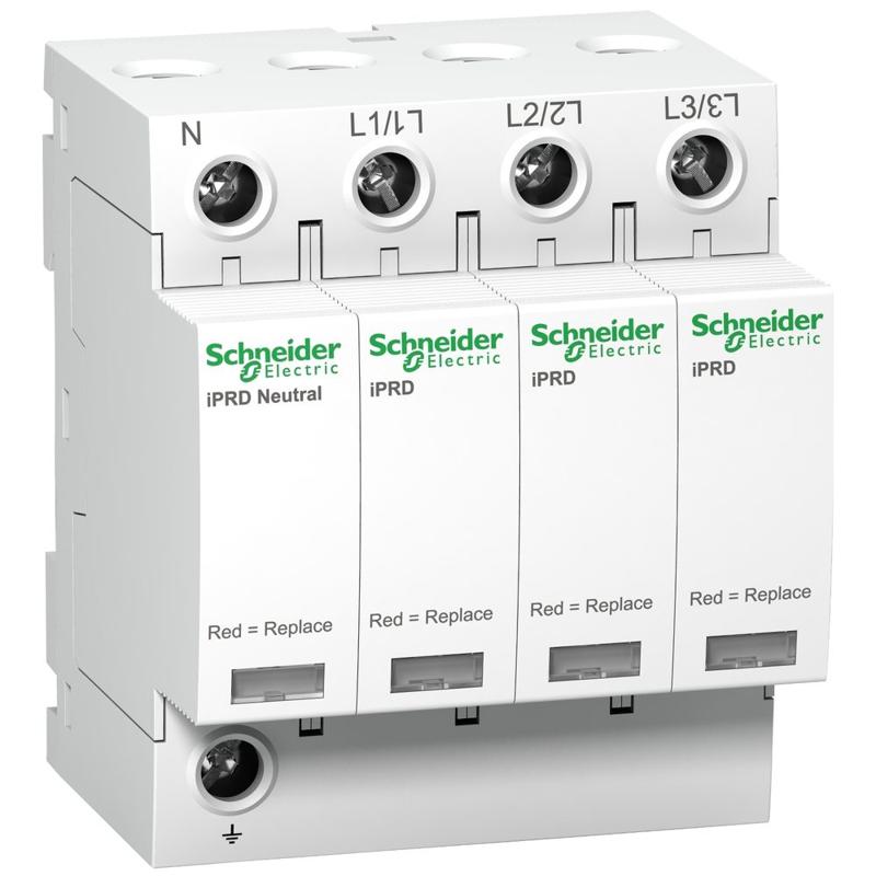 Schneider Electric iPRD20r modular surge arrester - 3P + N - 350V - with remote transfert, manufacturer catalog image