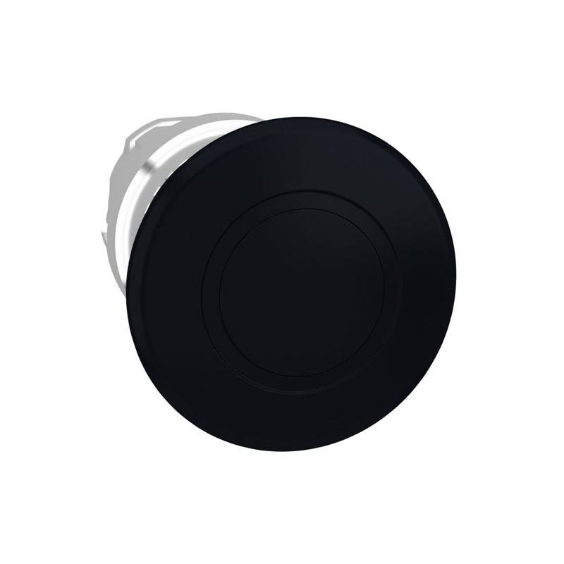 Schneider Electric black Ø40 mushroom pushbutton head Ø22 latching push-pull, manufacturer catalog image