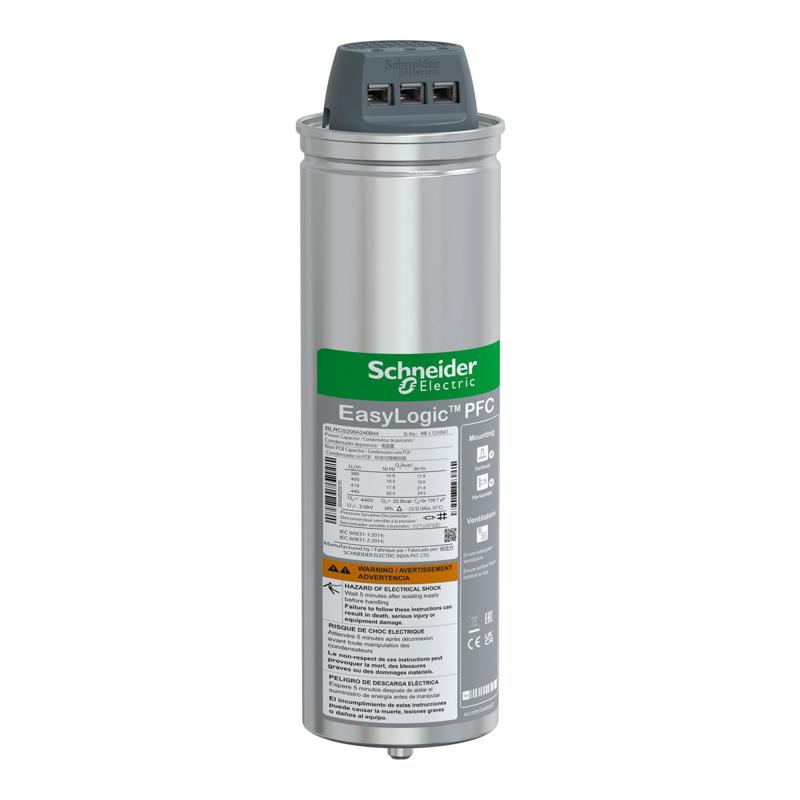 Schneider Electric EasyLogic PFC Capacitor standard duty capacitor, 20 kvar 440 V 50 Hz, manufacturer catalog image