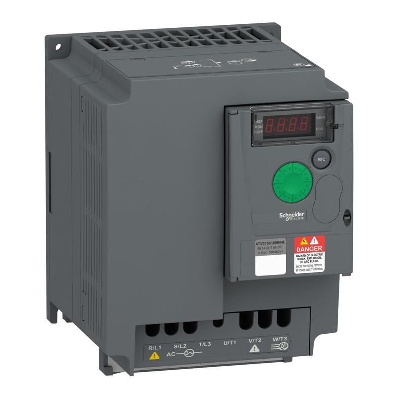 Schneider Electric variable speed drive, Easy Altivar 310, heavy duty, 5.5kW, 7.5hp, normal duty, 7.5kW, 10hp, 380 to 460V, without EMC, manufacturer catalog image
