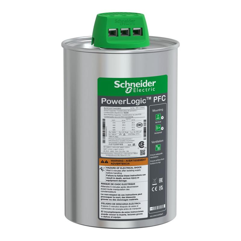 Schneider Electric VarPlus Can HDuty Capacitor - 37.7/45.2 kvar - 525 V - 50/60Hz, manufacturer catalog image