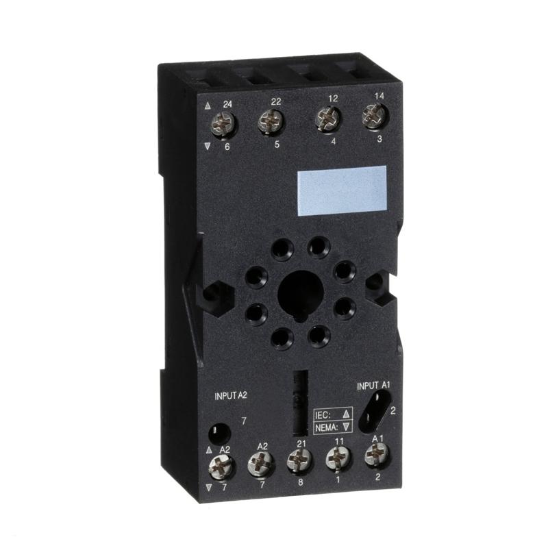 Schneider Electric Socket, mixed contact, 10 A, relay type RUMC2, screw connector, 250 V AC, manufacturer catalog image
