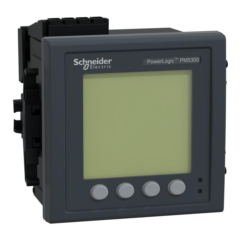 Schneider Electric power meter PowerLogic PM5310, modbus, up to 31st Harmonic, 256KB 2DI/2DO 35 alarms, manufacturer catalog image