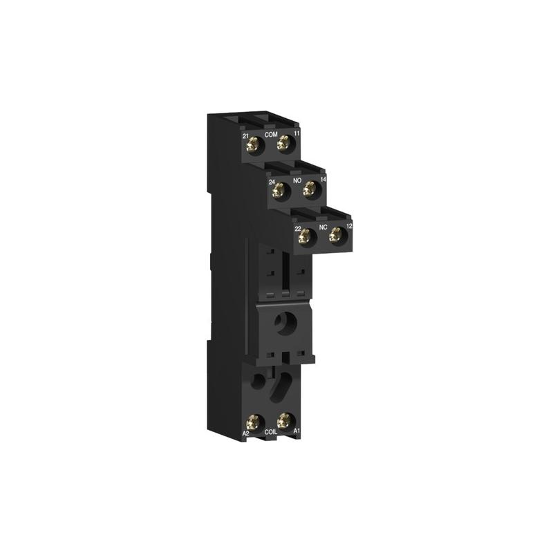 Schneider Electric Harmony, Socket, for RSB1A/RSB2A relays, 10 A, screw connectors, separate contact, manufacturer catalog image
