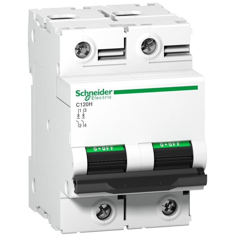 Schneider Electric C120H - circuit breaker - 2P - 100A - C curve, manufacturer catalog image