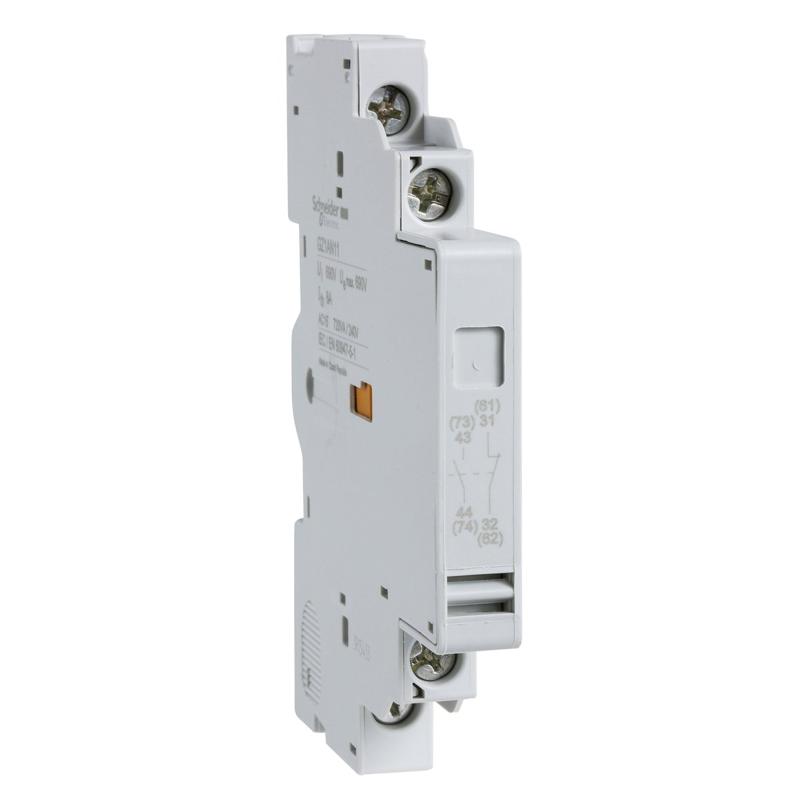 Schneider Electric Easypact TVS - auxiliary contact mounted on left hand side - NO+NC, manufacturer catalog image