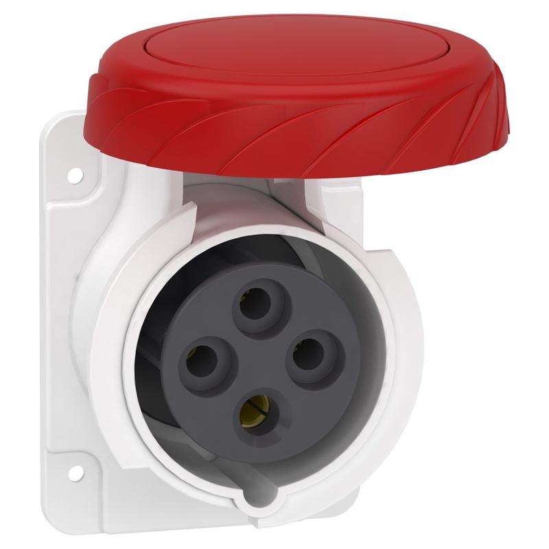 Schneider Electric PratiKa socket - screw - straight - 16A - 3P + E - 380...415 V AC - panel, manufacturer catalog image
