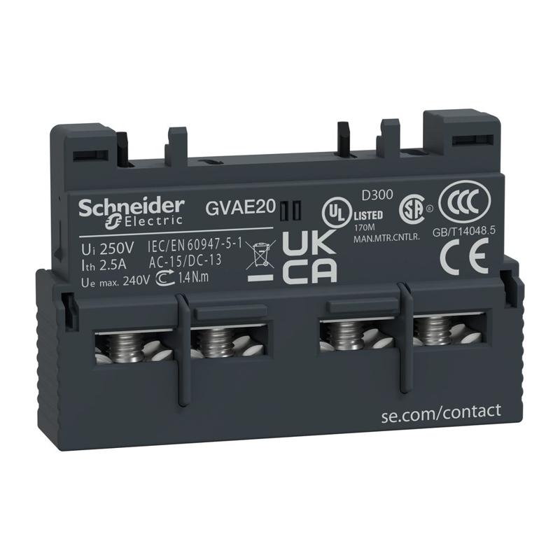 Schneider Electric TeSys GV2 & GV3 - auxiliary contact - 2 NO, manufacturer catalog image