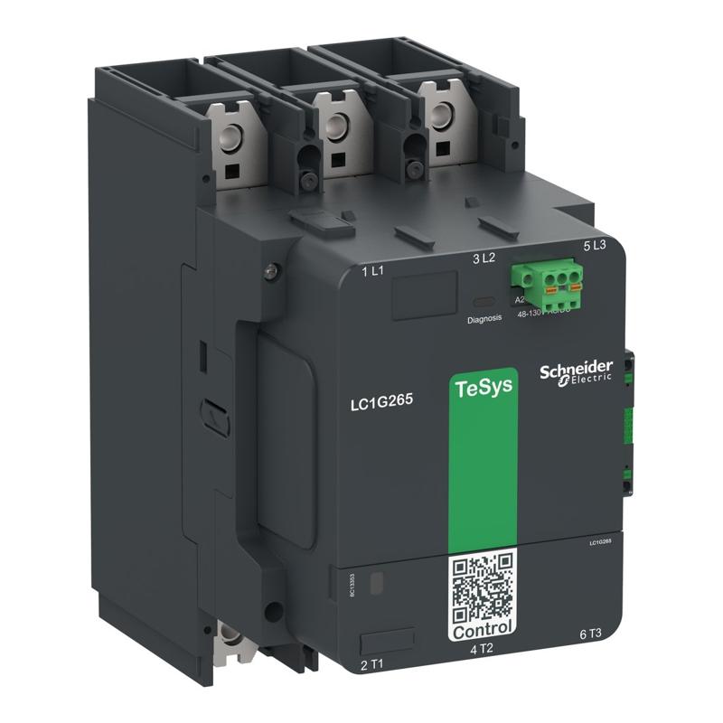 Schneider Electric High power contactor, TeSys Giga, 3 pole (3NO), AC-3 <=440V 400A, standard version, 100…250V wide band AC/DC coil, manufacturer catalog image