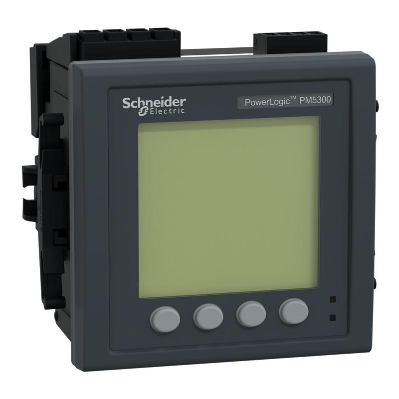 Schneider Electric power meter PowerLogic PM5330, modbus, up to 31st Harmonic, 256KB 2DI/2DO 35 alarms, manufacturer catalog image