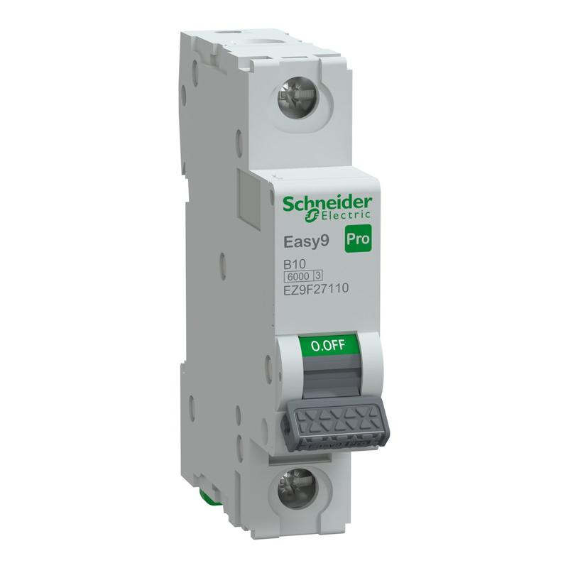 Schneider Electric Miniature Circuit Breaker(MCB), Easy9 Pro, 1P, 10A, B curve, 6000A(IEC/EN 60898-1), manufacturer catalog image