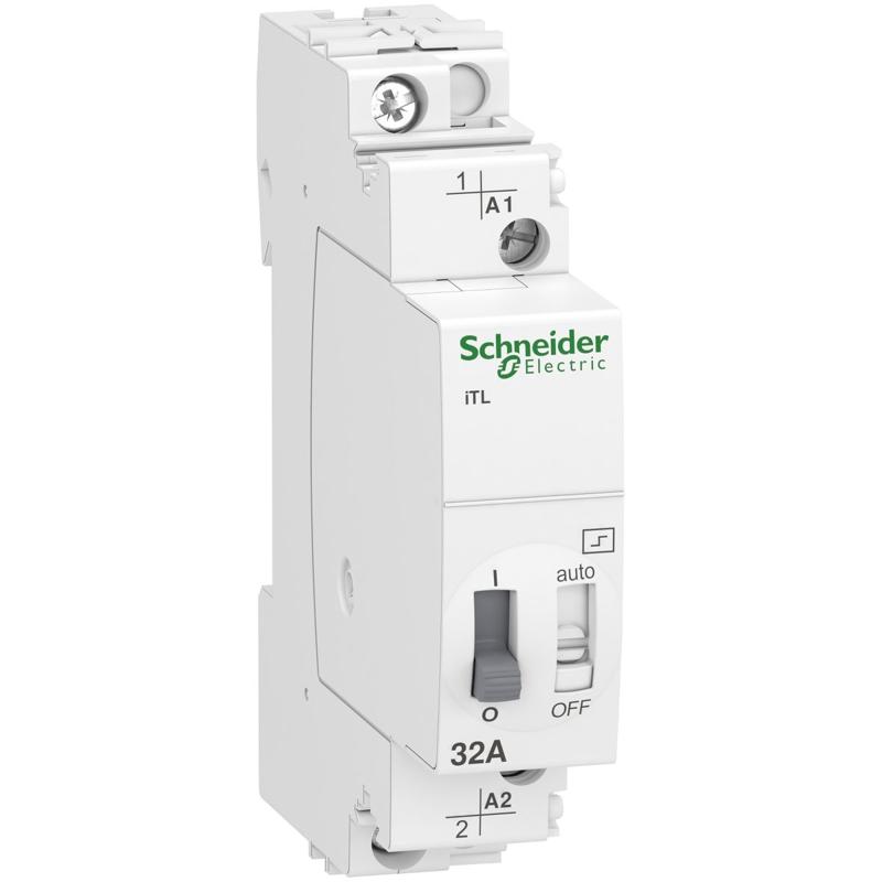 Schneider Electric impulse relay iTL - 1P - 1NO - 32A - coil 110 VDC - 230...240 VAC 50/60Hz, manufacturer catalog image