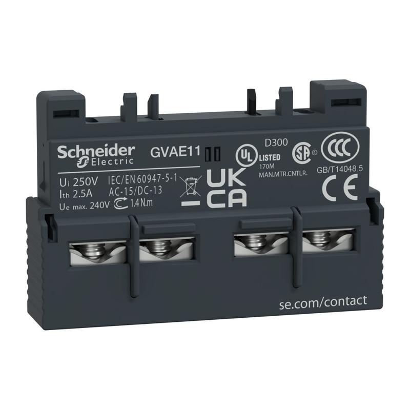 Schneider Electric TeSys GV2 & GV3 - auxiliary contact - 1 NO + 1 NC, manufacturer catalog image