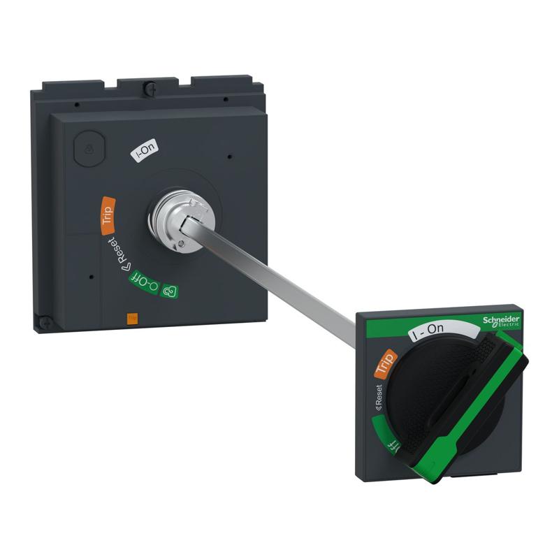 Schneider Electric Extended rotary handle, ComPacT NSX400/630, black handle, shaft length 209mm to 600mm, IP55, manufacturer catalog image