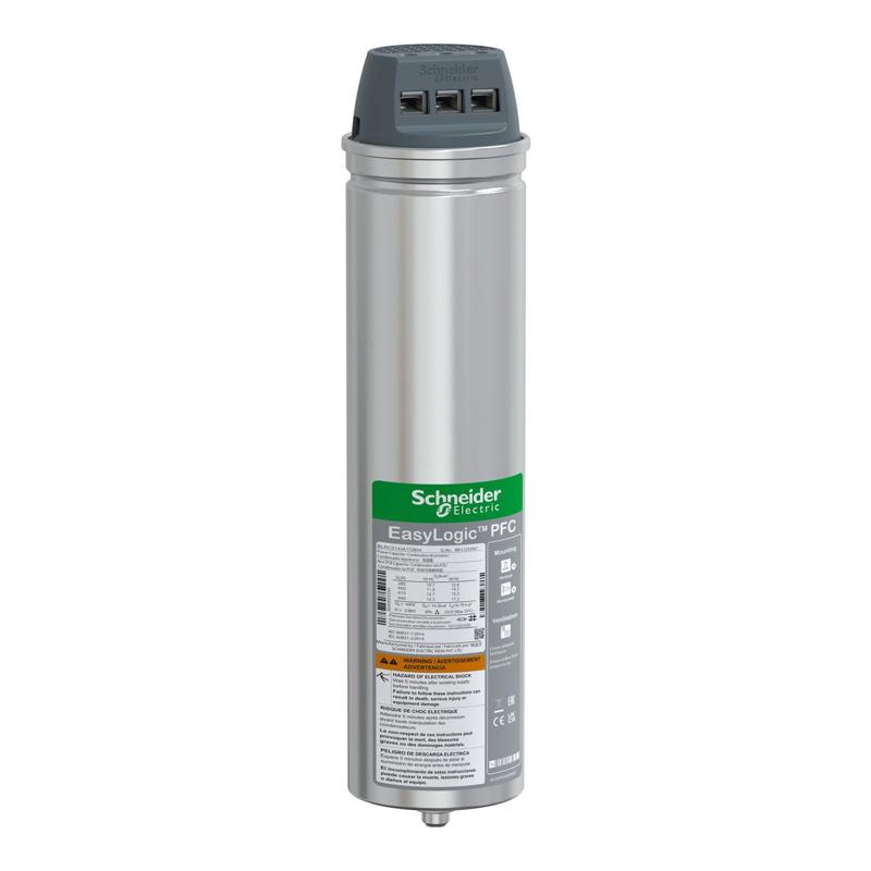 Schneider Electric EasyLogic PFC Capacitor standard duty capacitor, 14.3 kvar 440 V 50 Hz, manufacturer catalog image