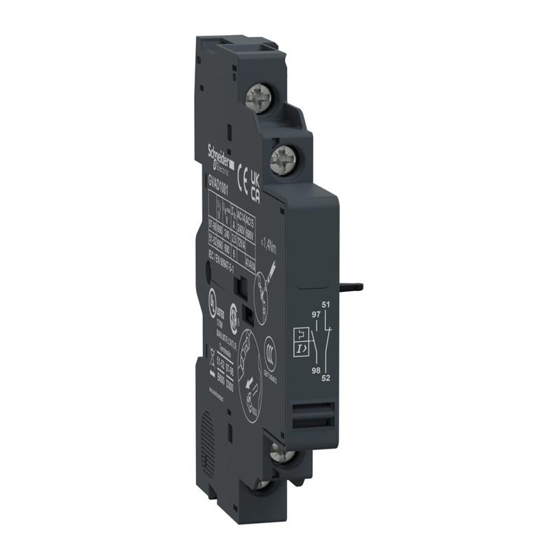 Schneider Electric TeSys GV2 & GV3 - auxiliary contact - 1 NC + 1 NO (fault), manufacturer catalog image
