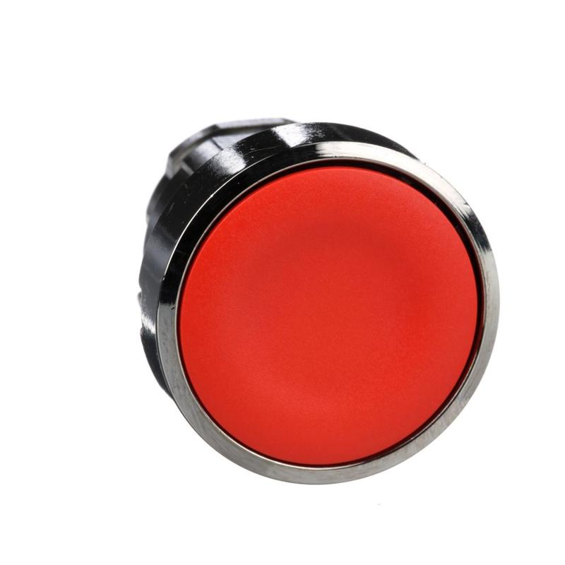 Schneider Electric red flush pushbutton head Ø22 spring return unmarked, manufacturer catalog image