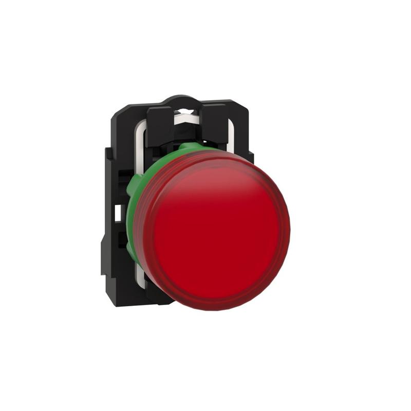 Schneider Electric Pilot light, plastic, red, Ø22, plain lens with integral LED, 24 V AC/DC, manufacturer catalog image