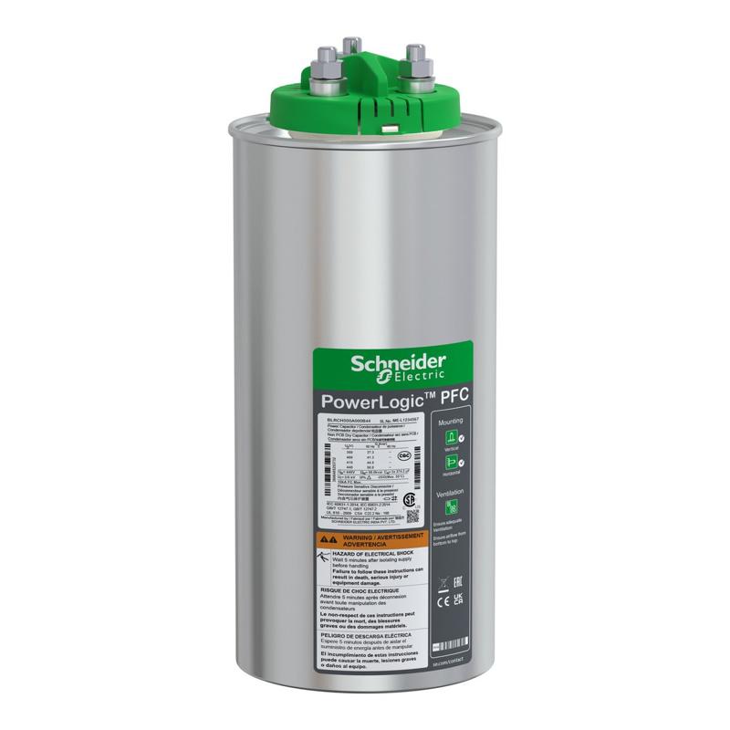 Schneider Electric heavy duty PowerLogic PFC Capacitor, 50/0 kvar - 440 V - 50/60Hz, manufacturer catalog image