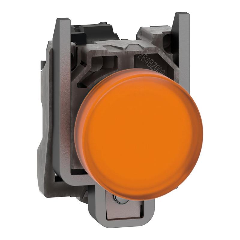 Schneider Electric Pilot light, metal, orange, Ø22, plain lens with integral LED, 24 V AC/DC, manufacturer catalog image