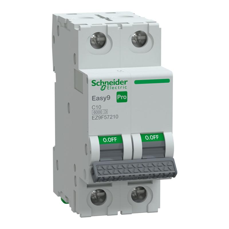 Schneider Electric Miniature Circuit Breaker(MCB), Easy9 Pro, 2P, 10A, C curve, 6000A(IEC/EN 60898-1), manufacturer catalog image