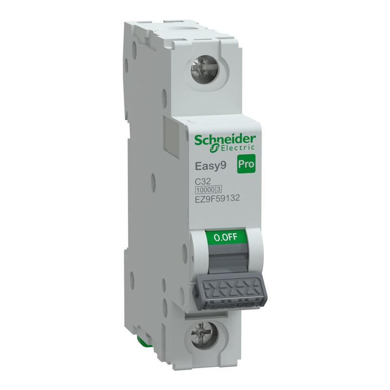 Schneider Electric Miniature Circuit Breaker(MCB), Easy9 Pro, 1P, 32A, C curve, 10000A(IEC/EN 60898-1), 10kA(IEC/EN 60947-2), manufacturer catalog image