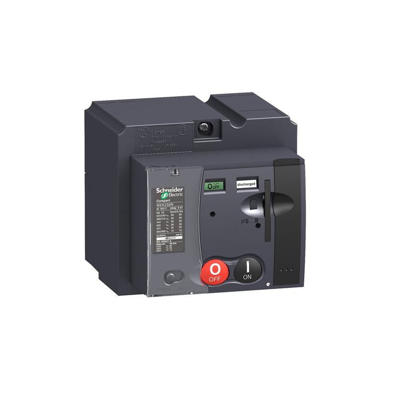 Schneider Electric motor mechanism, MT 250, Compact NSX250, PowerPact Multistandard J, 220 VAC to 240 VAC 50/60 Hz, 208 VAC to 277 VAC 60 Hz, manufacturer catalog image