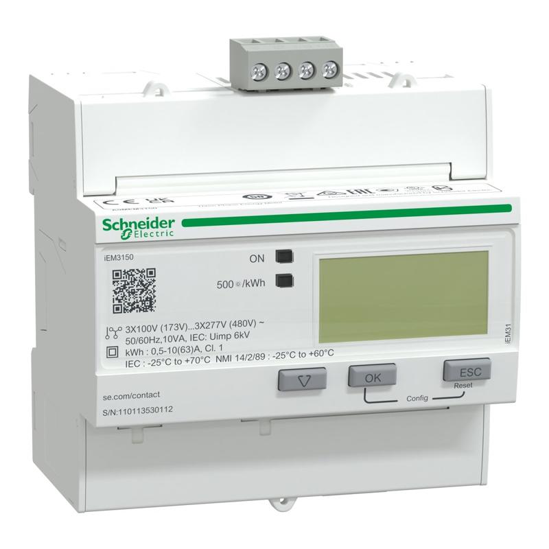 Schneider Electric iEM3150 energy meter - 63 A - Modbus, manufacturer catalog image